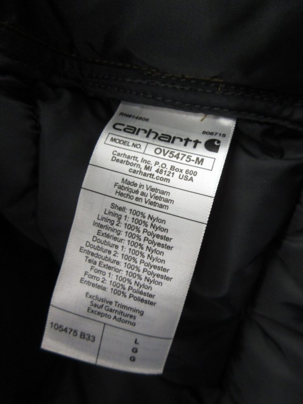 Carhartt Vest Large Rain Defender Puffer Sherpa Lined Loose Fit Jacket - Picture 13 of 14